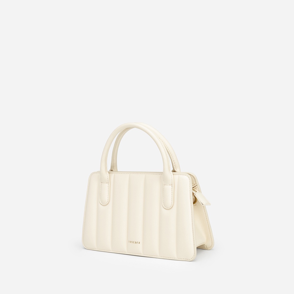 Vascara Túi Xách Tay Quai Đôi Chần Bông Kẻ Sọc - TOT 0092