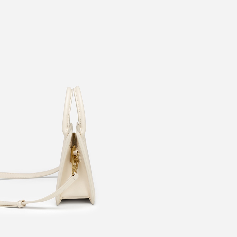 Vascara Túi Xách Tay Quai Đôi Chần Bông Kẻ Sọc - TOT 0092