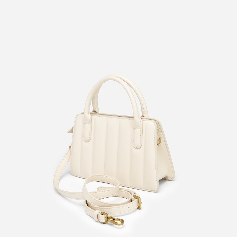 Vascara Túi Xách Tay Quai Đôi Chần Bông Kẻ Sọc - TOT 0092