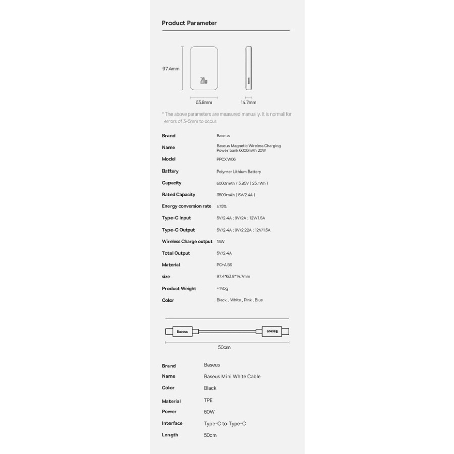 Pin Sạc Dự Phòng Không Dây Từ Tính Baseus Magnetic Sạc Dây 20W  Không Dây 15w - 7.5w Cho 12 13 14 - TopEcom