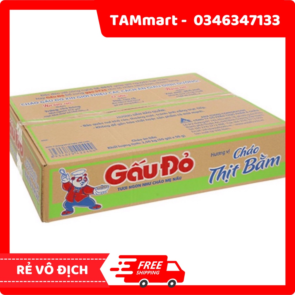 Thùng cháo gấu đỏ thịt bằm 50 gói