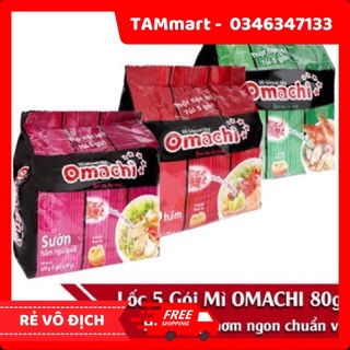 Bịch 5 gói mì Omachi xốt bò hầm/ sườn hầm ngủ quả/ tôm chua cay