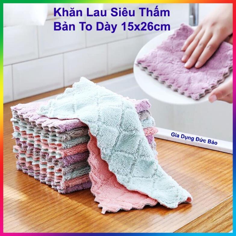 SÉT 20 khăn lau bếp 𝟐𝟓 𝐱 𝟐𝟓𝐜𝐦 đa năng 2 mặt siêu mềm siêu thấm