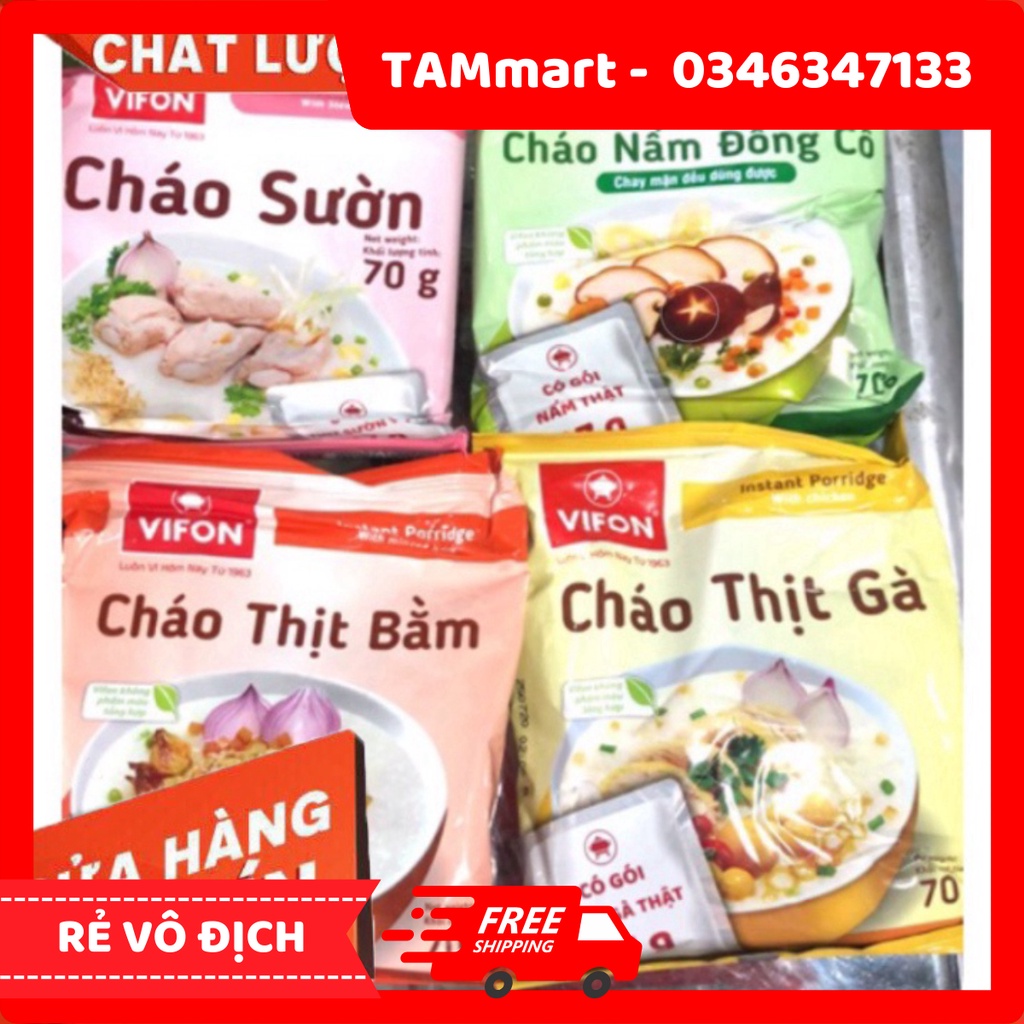 Cháo Thịt Vifon Có Gói Thịt Thật 70g