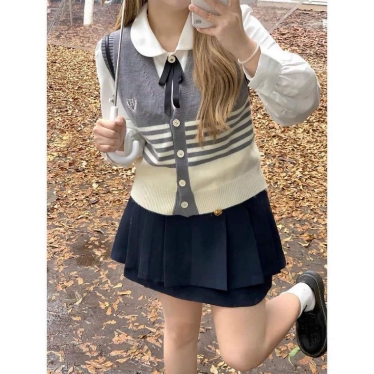 Áo Gile Len nữ Họa Tiết 2Hand - Khách đặt hàng Livetream