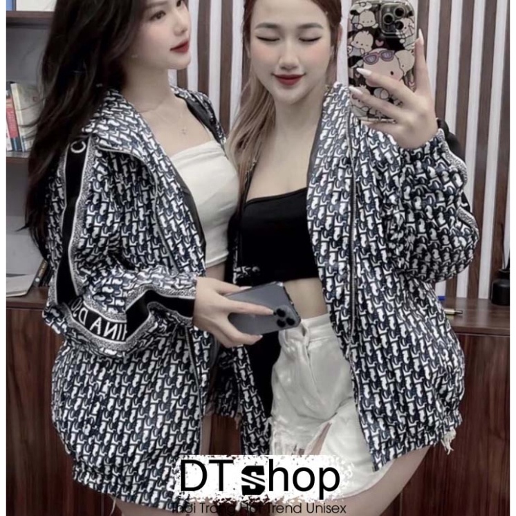 Áo Khoác Gió Thêu Chữ Di.or Rót Tay ❤ Áo Khoác Dù 2 Lớp Dày Dặn Dáng Rộng Nam Nữ Unisex NVA614