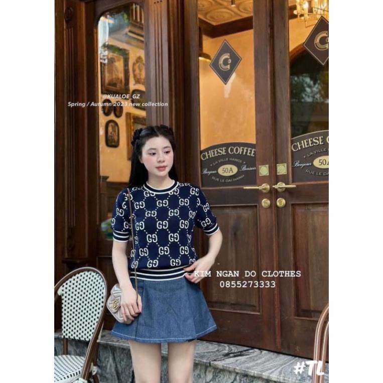 Áo len cộc tay gu shi màu than hot