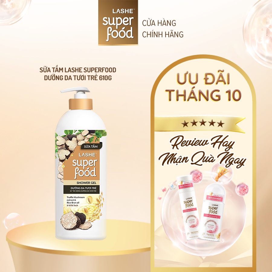 Sữa tắm LASHE SUPERFOOD dưỡng da tươi trẻ 610G
