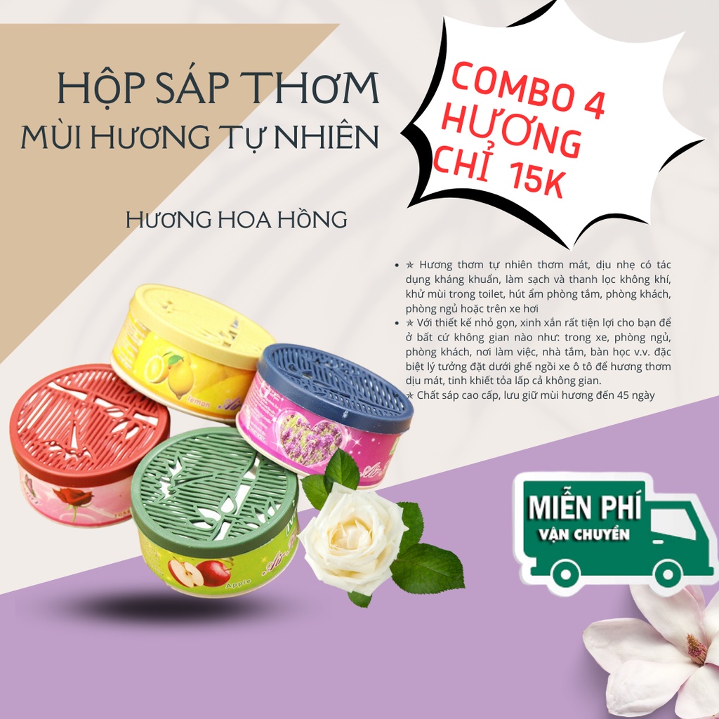 Hộp Sáp Thơm Hộp Thơm Phòng Khử Mùi Nhà Vệ Sinh Mùi Thơm Tự Nhiên - Khoagiadung