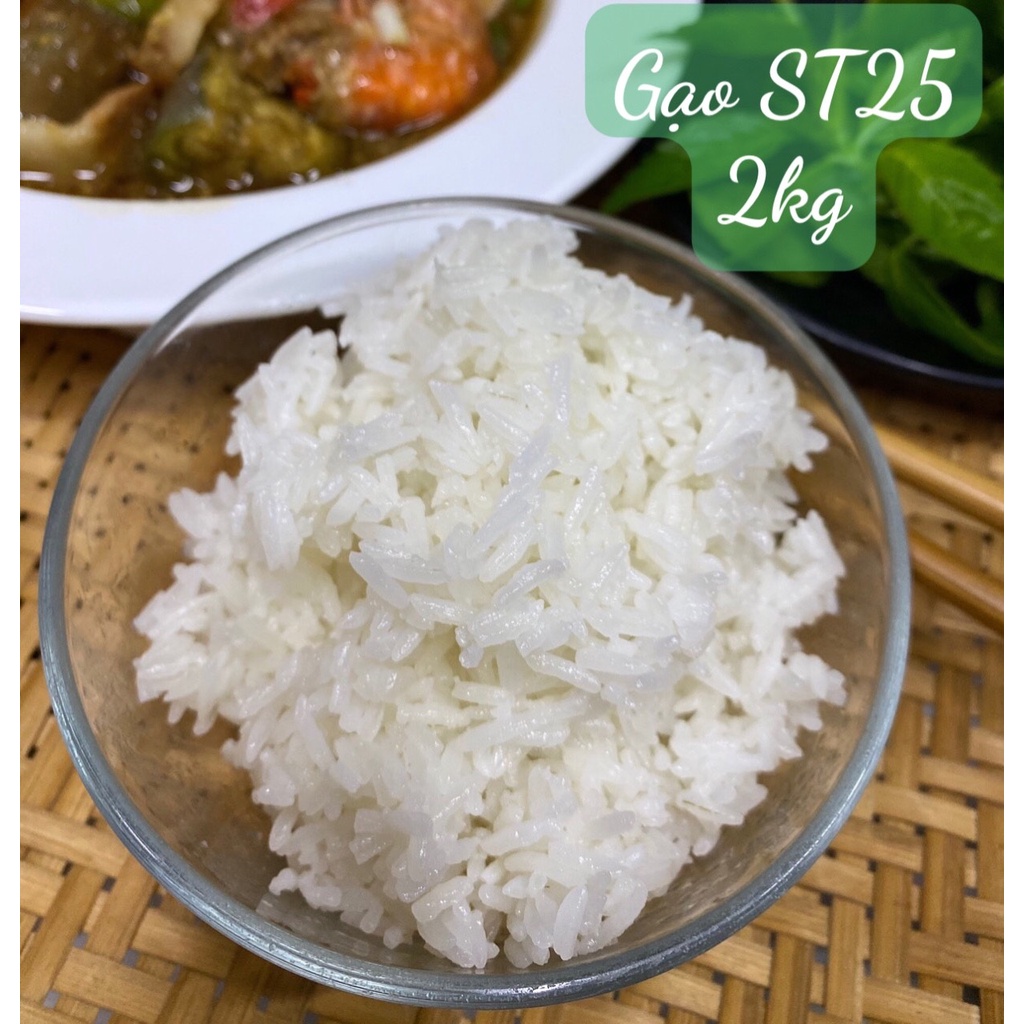 Gạo ST25 cơm dẻo vừa thơm ngọt(2kg).