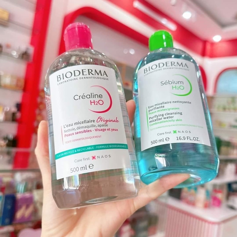 (CÓ SẴN)  Nước Tẩy Trang BIODERMA ( ban Trung)500ml Bản Mới Dành Cho Da Mụn Và Da Nhạy ca