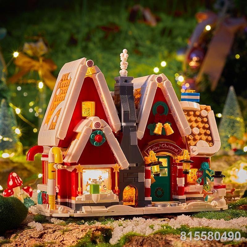 Các khối xây dựng cabin Giáng sinh tương thích với các mô hình đồ chơi lắp ráp đồ trang trí LEGO dành cho các cặp đôi và