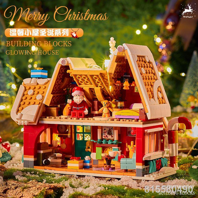 Các khối xây dựng cabin Giáng sinh tương thích với các mô hình đồ chơi lắp ráp đồ trang trí LEGO dành cho các cặp đôi và