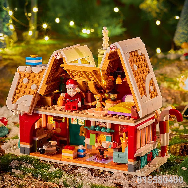 Các khối xây dựng cabin Giáng sinh tương thích với các mô hình đồ chơi lắp ráp đồ trang trí LEGO dành cho các cặp đôi và