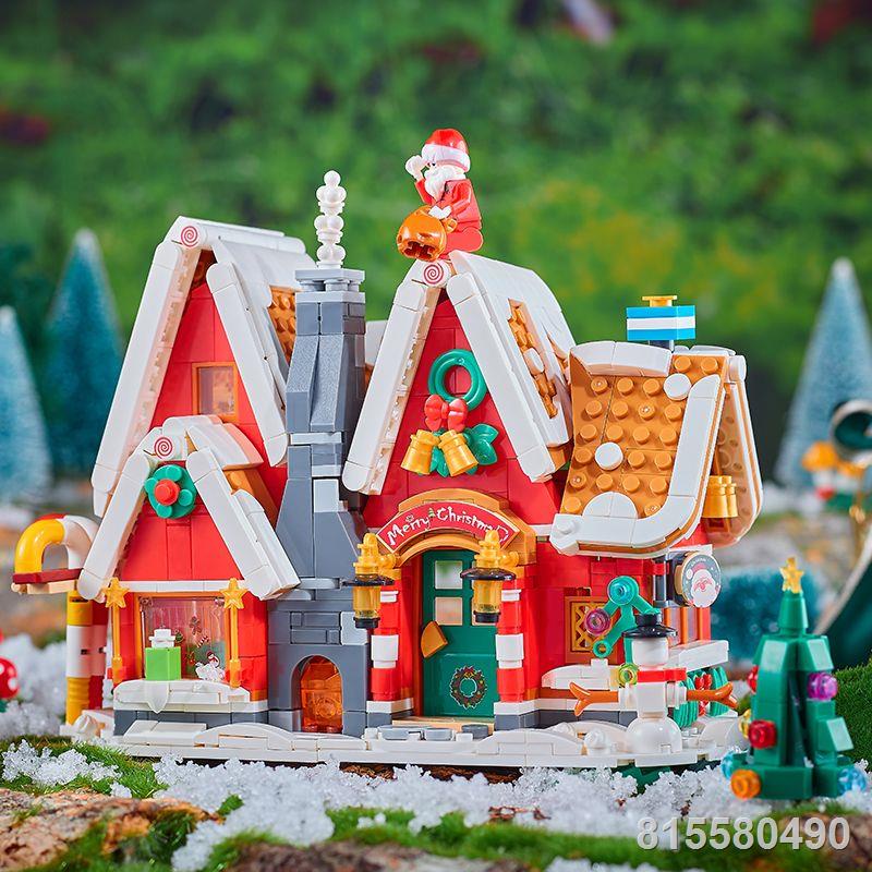 Các khối xây dựng cabin Giáng sinh tương thích với các mô hình đồ chơi lắp ráp đồ trang trí LEGO dành cho các cặp đôi và
