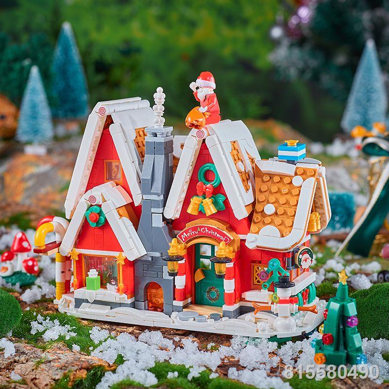 Các khối xây dựng cabin Giáng sinh tương thích với các mô hình đồ chơi lắp ráp đồ trang trí LEGO dành cho các cặp đôi và