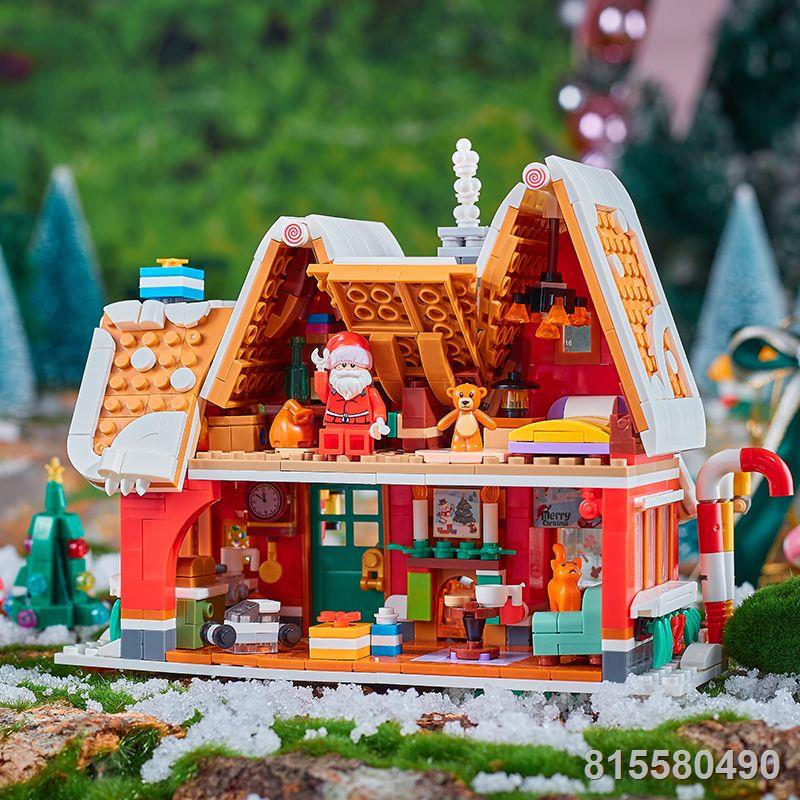 Các khối xây dựng cabin Giáng sinh tương thích với các mô hình đồ chơi lắp ráp đồ trang trí LEGO dành cho các cặp đôi và