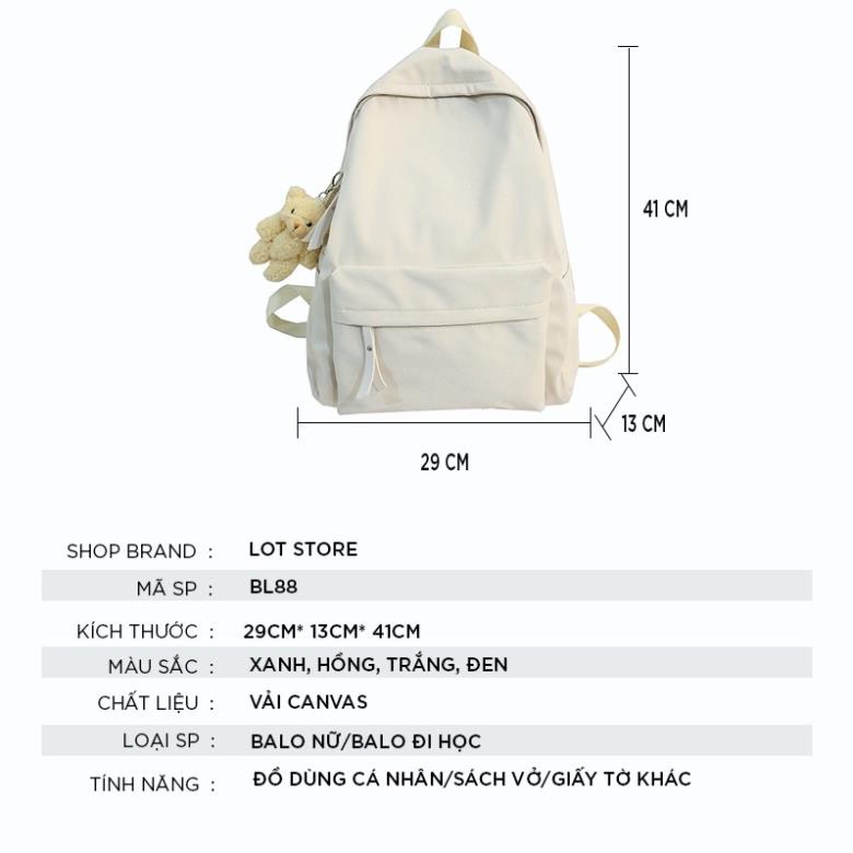 Balo nữ balo nam giá rẻ thời trang đi học đựng laptop phong cách basic ulzzang BL3