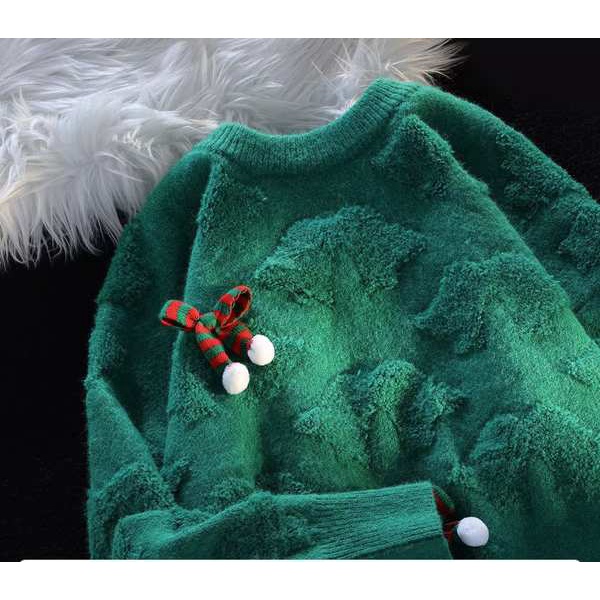 Áo Len Tay Dài Dáng Rộng Họa Tiết Giáng Sinh Thời Trang Cho Nam Và Nữ