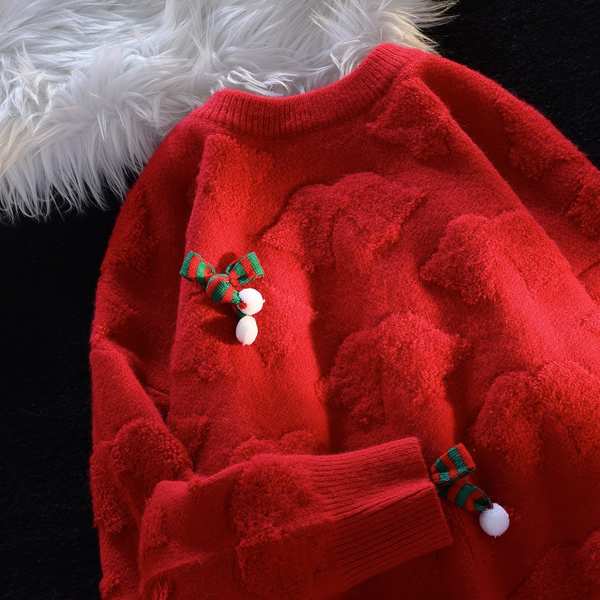 Áo Len Tay Dài Dáng Rộng Họa Tiết Giáng Sinh Thời Trang Cho Nam Và Nữ