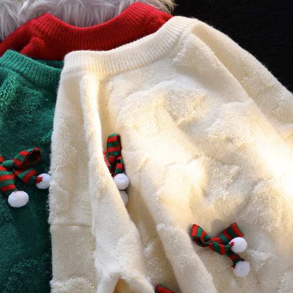 Áo Len Tay Dài Dáng Rộng Họa Tiết Giáng Sinh Thời Trang Cho Nam Và Nữ