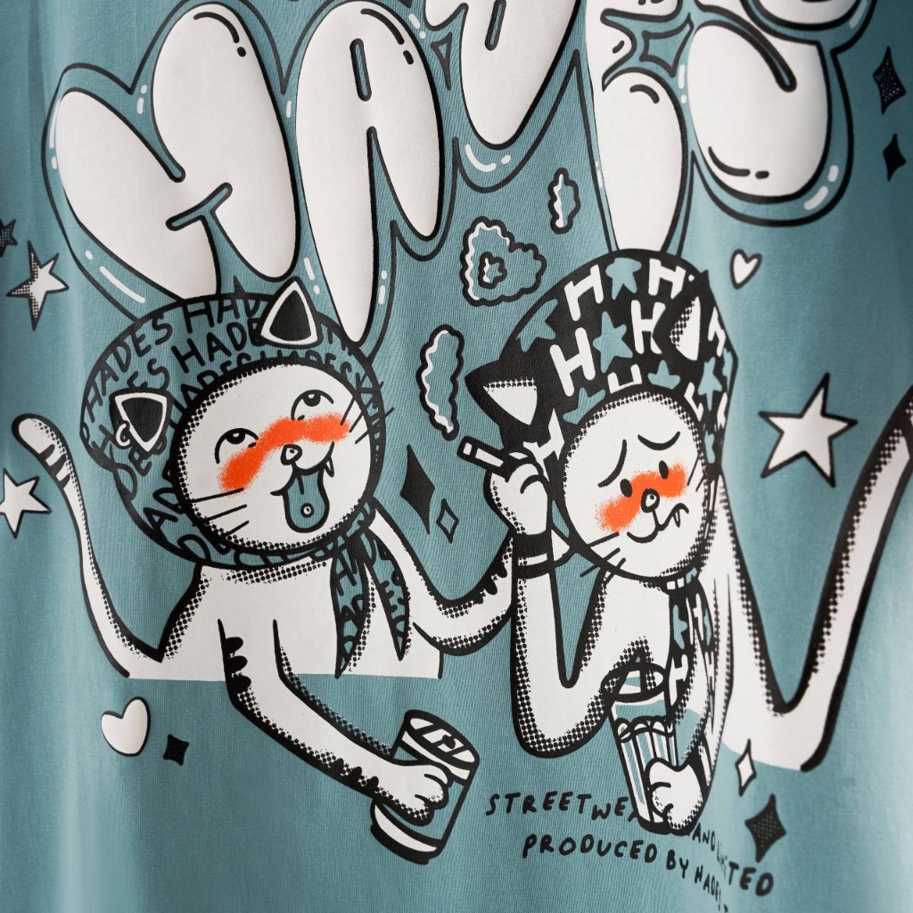 Áo Thun Tay Lỡ Unisex RIOT MEOWS TEE 100% Cotton 2 chiều - HADES Brand Chính Hãng