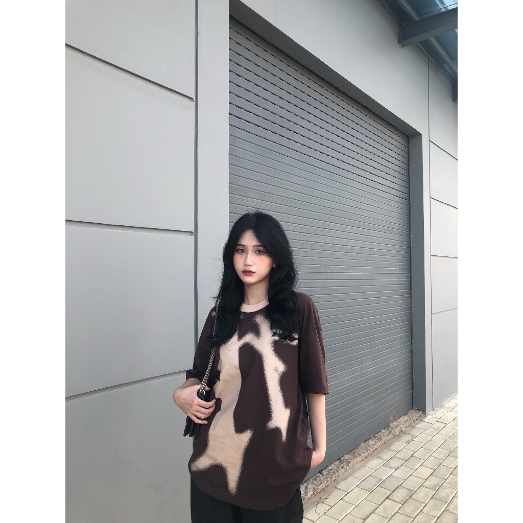 ÁO THUN TAY LỠ UNISEX PERSPECTIVE BLUR BROWN TEE 100% COTTON - HADES BRAND CHÍNH HÃNG