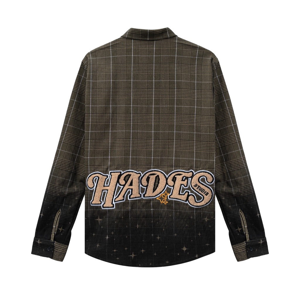 Áo Sơ Mi Tay Dài Unisex WAFFLE FLANEL Cotton Caro HADES Brand Chính Hãng