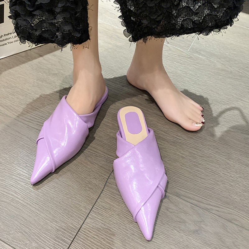 Dép Bít Mũi Nhọn Phong Cách Pháp Thời Trang Cao Cấp Mới Cho Nữ