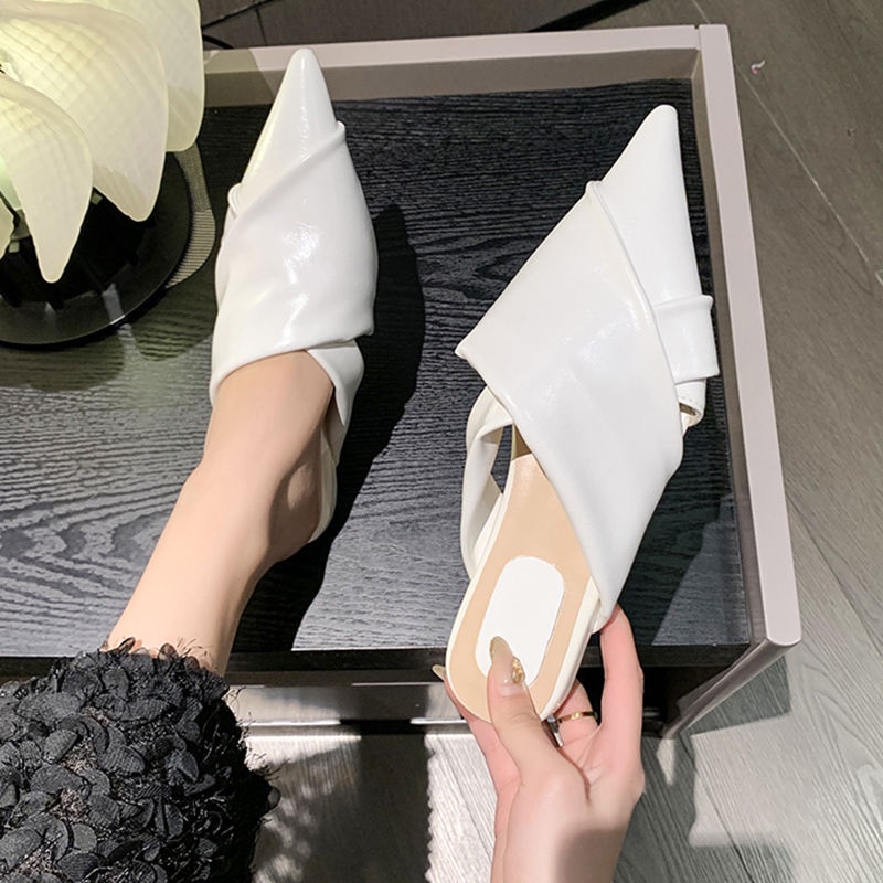 Dép Bít Mũi Nhọn Phong Cách Pháp Thời Trang Cao Cấp Mới Cho Nữ