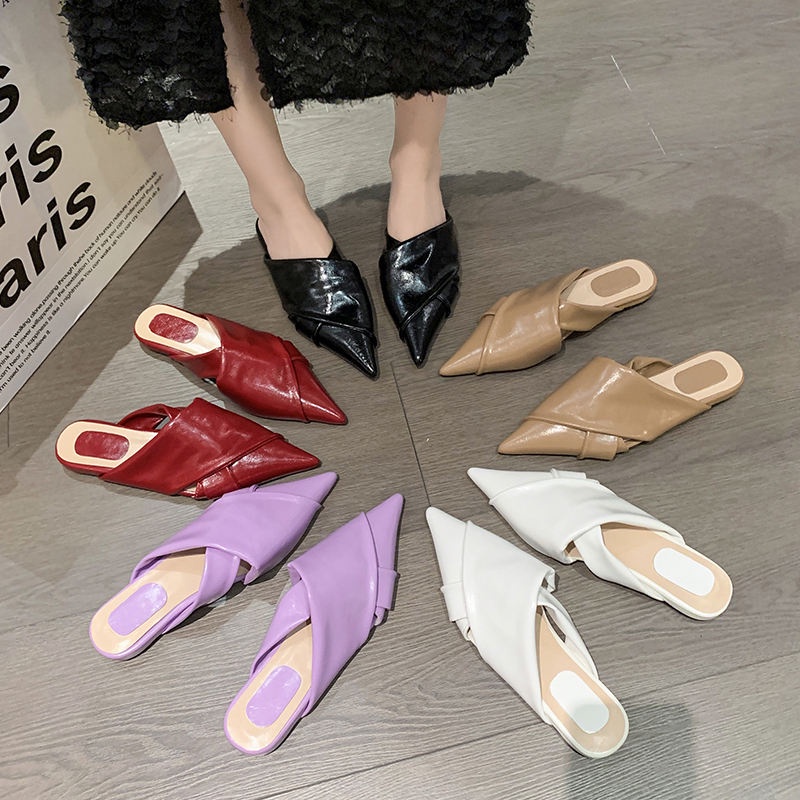 Dép Bít Mũi Nhọn Phong Cách Pháp Thời Trang Cao Cấp Mới Cho Nữ