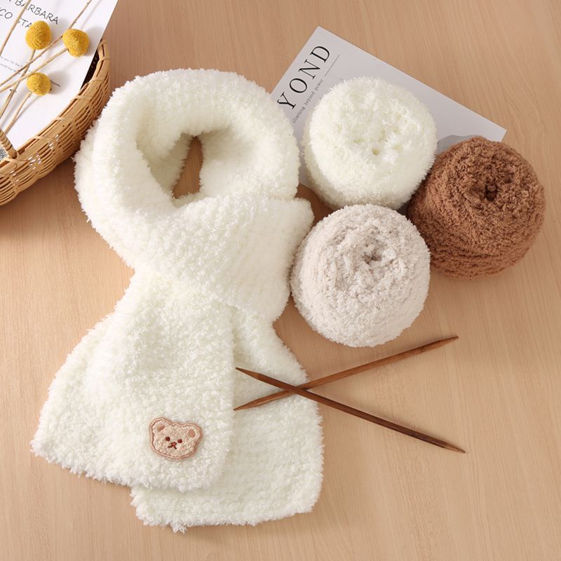 Cuộn Len Nhung San Hô Dệt Tay Tự Làm Hình Gấu Dễ Thương Cho Nam Và Nữ