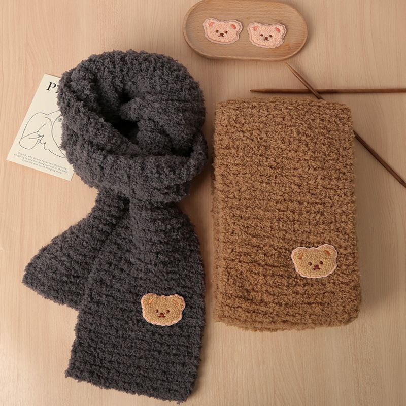 Cuộn Len Nhung San Hô Dệt Tay Tự Làm Hình Gấu Dễ Thương Cho Nam Và Nữ