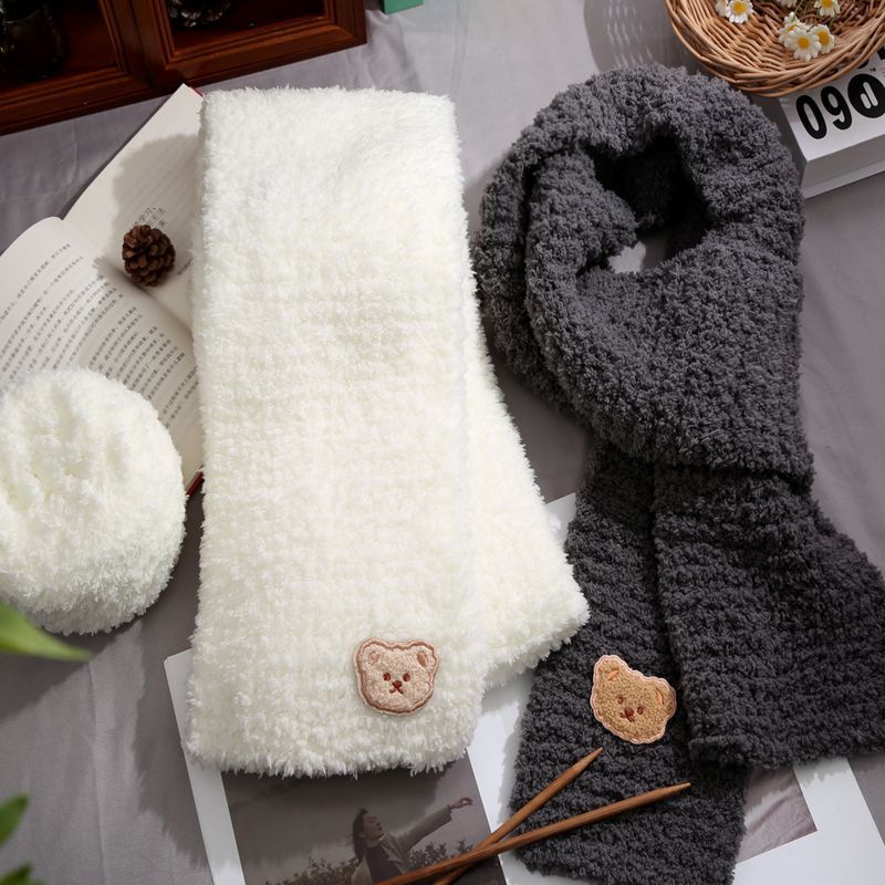 Cuộn Len Nhung San Hô Dệt Tay Tự Làm Hình Gấu Dễ Thương Cho Nam Và Nữ