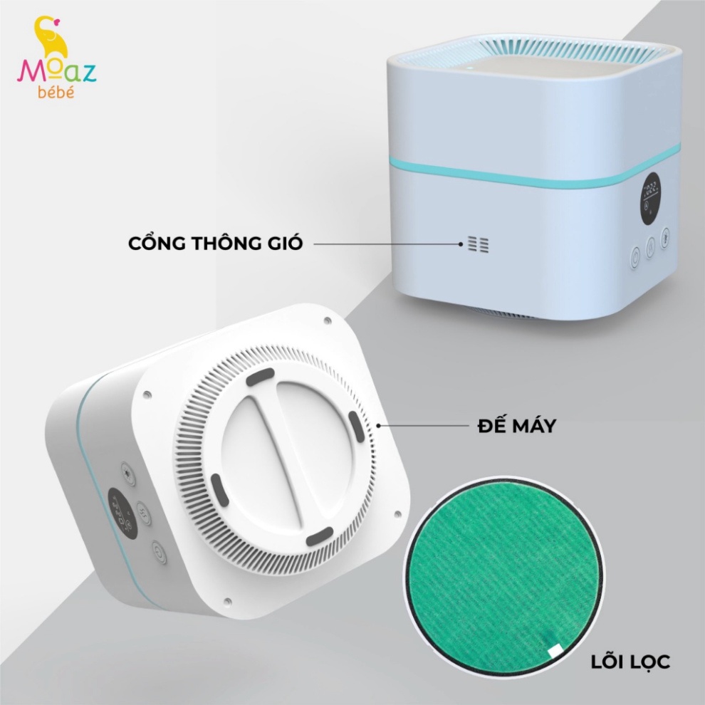 Máy lọc không khí và tạo độ ẩm phòng cho bé Moaz MB – 066 diệt khuẩn bằng đèn UVC led