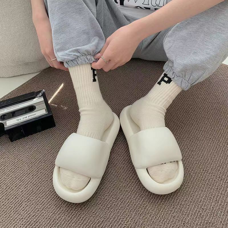 Dép Bánh Mì Đi Trong Nhà Đế Dày ins Màu Sắc Kẹo Ngọt Phong Cách Đường Phố ins Dành Cho Gia Đình