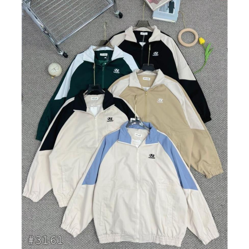 Áo khoác dù 2 lớp from rộng thêu logo chữ H AO30