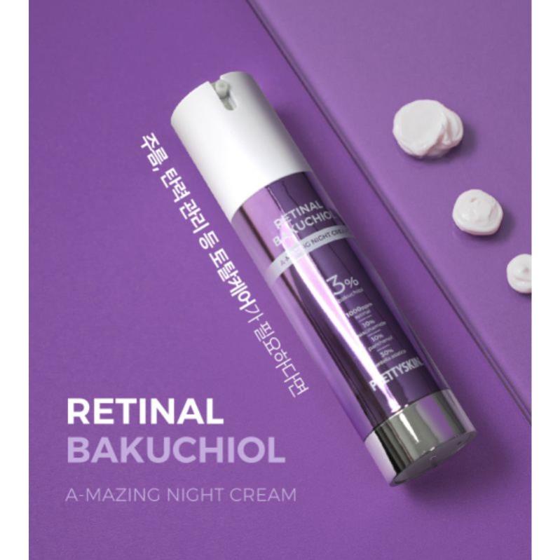 Retinal Pretty Skin, kem dưỡng Pretty Skin retinal bakuchiol A-mazing night cream tái tạo phục hồi, trẻ hóa làn da