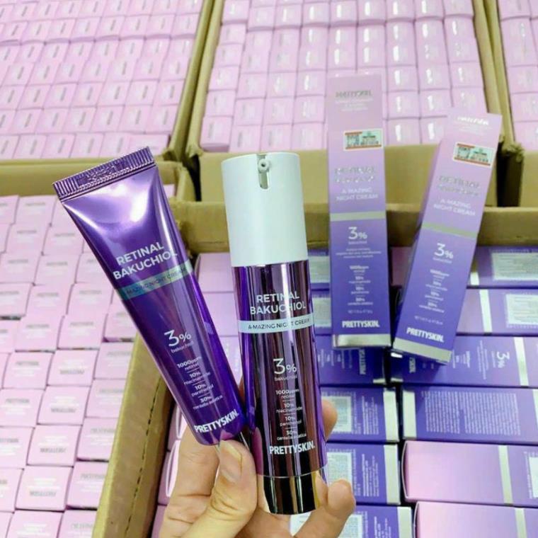 Retinal Pretty Skin, kem dưỡng Pretty Skin retinal bakuchiol A-mazing night cream tái tạo phục hồi, trẻ hóa làn da