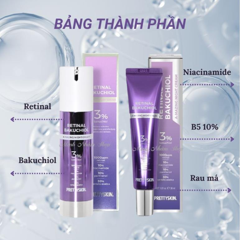Retinal Pretty Skin, kem dưỡng Pretty Skin retinal bakuchiol A-mazing night cream tái tạo phục hồi, trẻ hóa làn da