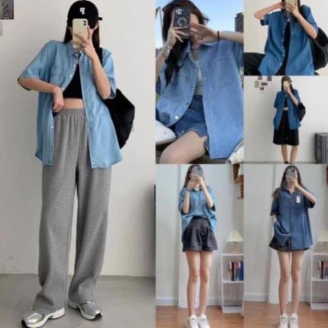 Áo sơ mi nữ dài tay form rộng kiểu hàn basic màu trang nhã dễ phối đồ SM1