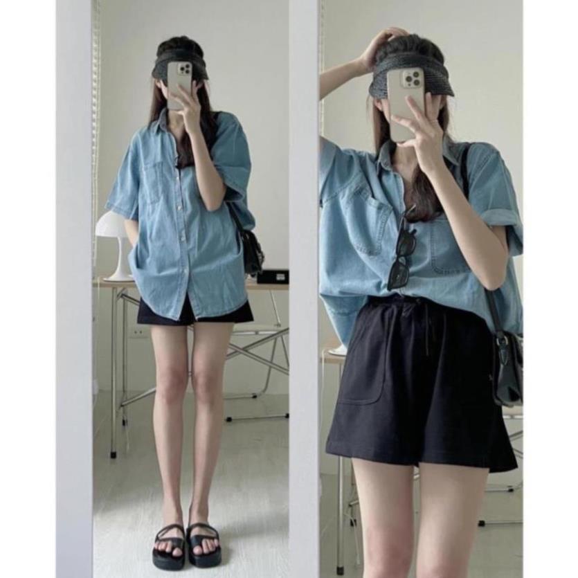 Áo sơ mi nữ dài tay form rộng kiểu hàn basic màu trang nhã dễ phối đồ SM1