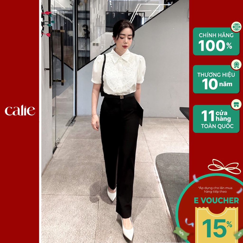 Quần ống suông nữ cạp cao tôn dáng CALIE QX026