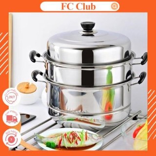 Nồi hấp inox 2 tầng, 3 tầng 28cm - nồi hấp cao cấp - nồi hấp inox 3 tầng