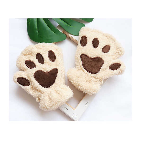 Găng Tay Hở Ngón Hình Chân Mèo Phong Cách Hàn Quốc Thời Trang Mùa Đông Cho Nữ