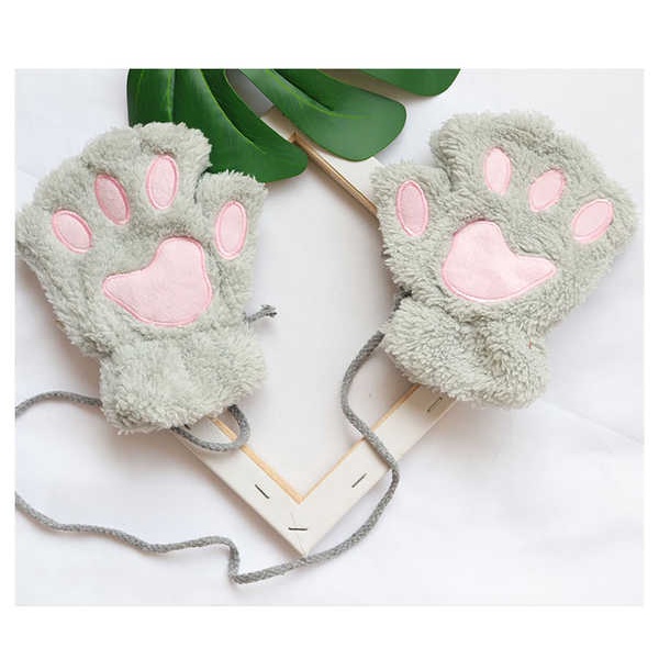 Găng Tay Hở Ngón Hình Chân Mèo Phong Cách Hàn Quốc Thời Trang Mùa Đông Cho Nữ