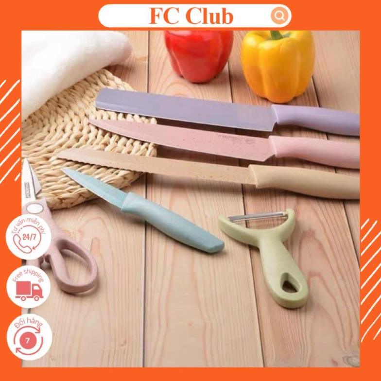 [HCM] BỘ DAO 6 MÓN KITCHEN KNIFE LÚA MẠCH