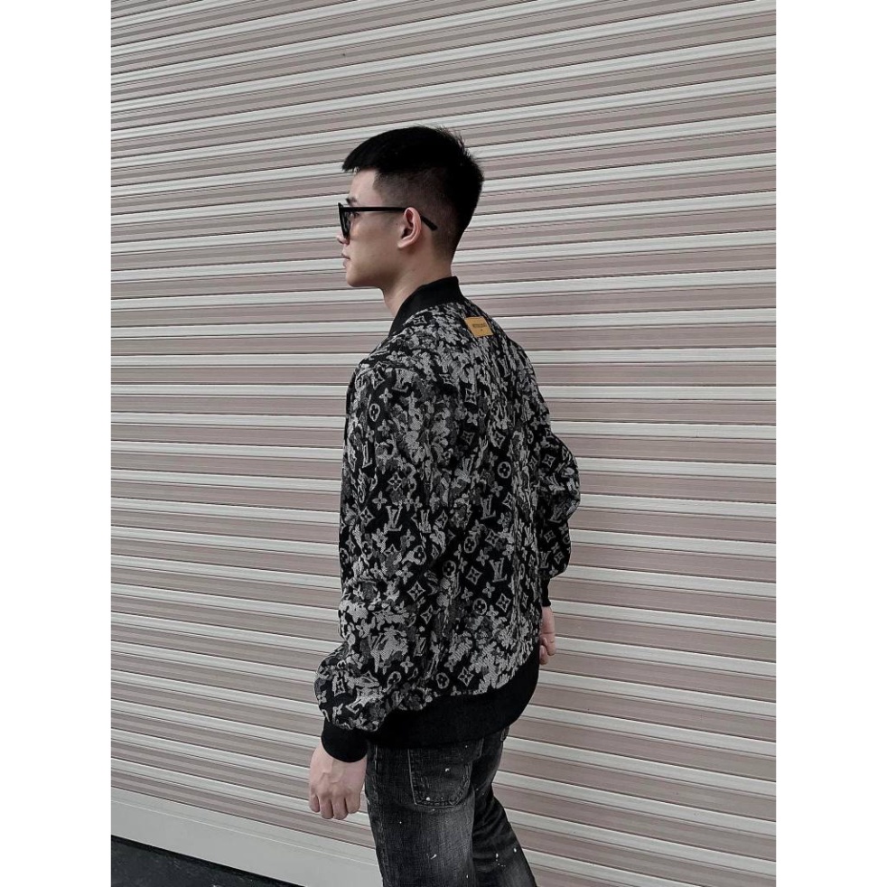 Áo bomber LV loang bản đẹp, vải bò loang chất liệu dài dặn bản SUPPER hàng QC cao cấp giời trẻ xu hướng