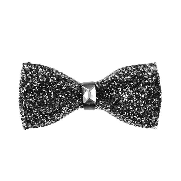 Cà Vạt Nơ Màu Đen Đính Đá Thời Thượng Cho Chú Rể