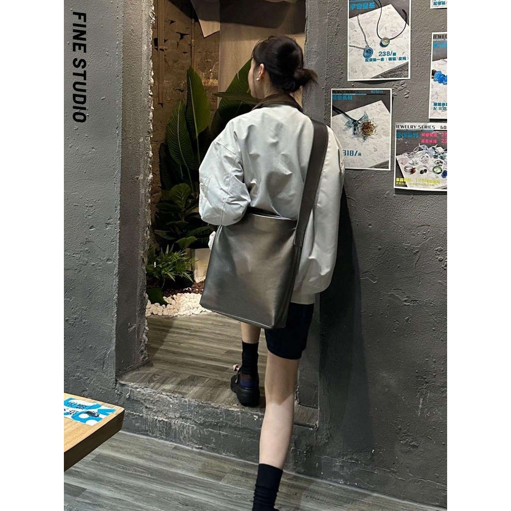 Fine studio Áo Khoác Bóng Chày Phong Cách retro Nhật Bản Thời Trang Xuân Thu 2023 Dành Cho Cặp Đôi